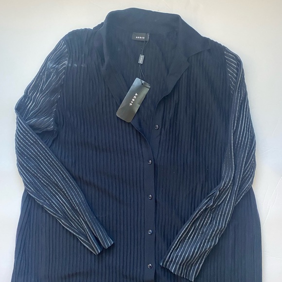 AKRIS silk structured lines knit coat / long cardigan -NEW W/TAGS.CURRENT SEASON - Picture 7 of 11